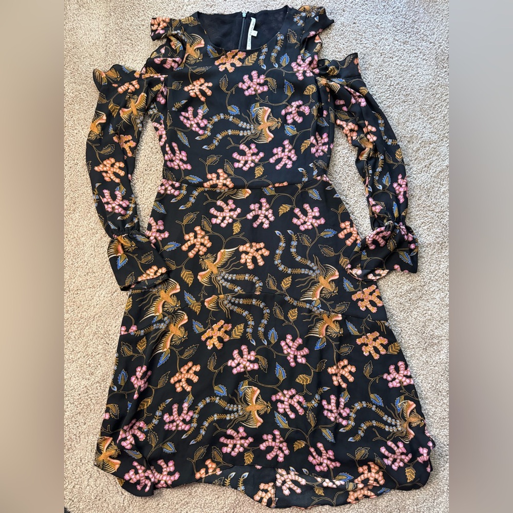 RACHEL Rachel Roy Black Dress with Floral Accents
